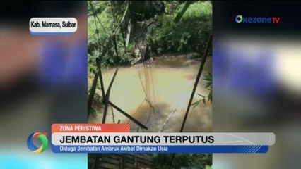 Siswa SD Tertimpa Jembatan Gantung Penghubung 2 Dusun yang Ambruk