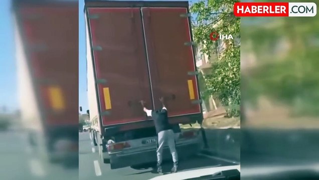 Kartal'da Patenli Genç Tırın Arkasına Tutunarak Seyahat Etti