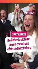 Tony Parker et Matt Pokora, complètement hystériques suite à la victoire du cheval de l'ancien basketteur