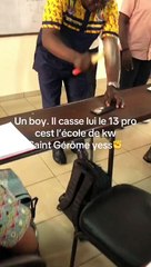 Cameroun : Un père détruit l'iPhone 12 pro de son fils après un scandale de tricherie (VIDEO)