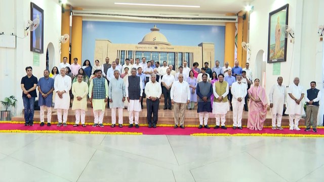 Gandhinagar VIDHANSABHA PODIUM SAMUHIK BHARAT VIKAS PRATIGYA BY GUJARAT CM & MINISTERS