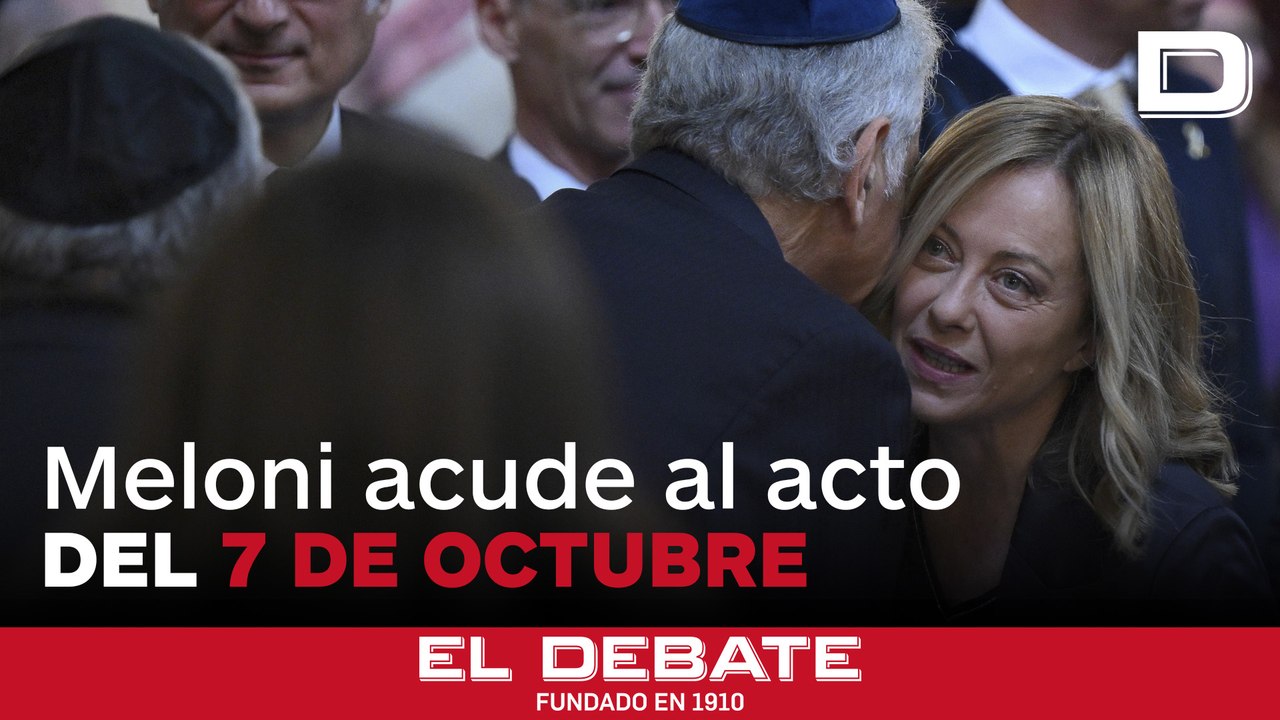 La primera ministra italiana, Giorgia Meloni, acude a un acto en recuerdo de las víctimas del 7 de octubre