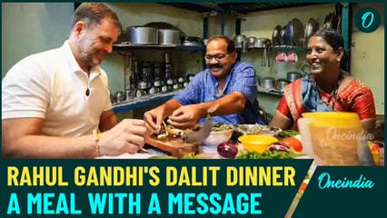 Rahul Gandhi Shares a Meal with Dalit Family in Maharashtra Discussing Dalit Cuisine & Caste Issues