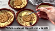 Natillas caseras con galletas y canela