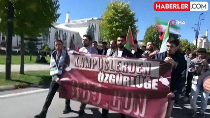 Bitlis'te Üniversite Öğrencilerinden Filistin İçin Yürüyüş