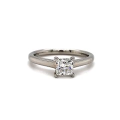 Pre-Owned 0.70ct Princess cut Diamond Classic Engagement ring set in Platinum 930109330900012 video