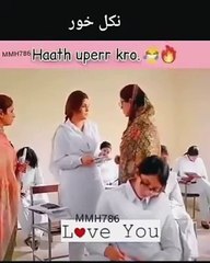 Girl caught cheating in exam Ehd e wafa drama funny scene(360P)