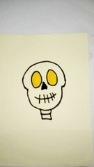 Easy Helloween skull drawing