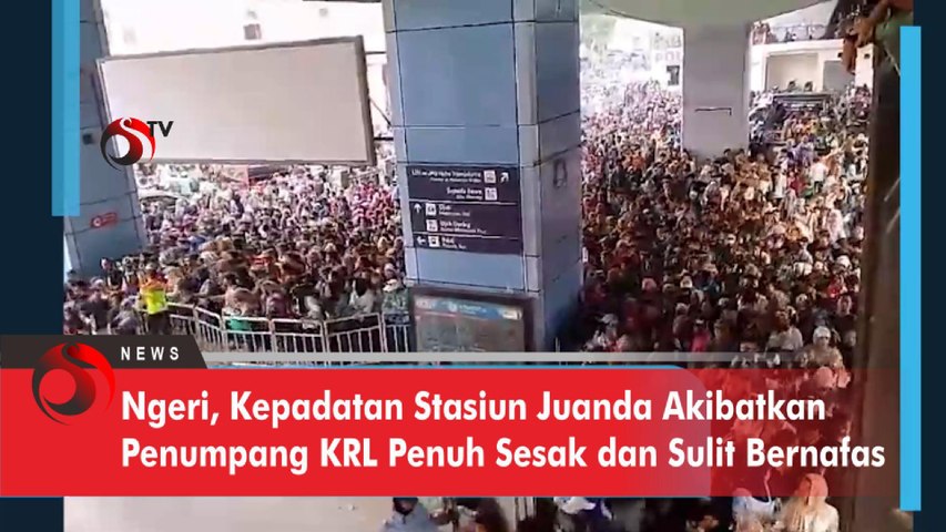 Ngeri, Kepadatan Stasiun Juanda Akibatkan Penumpang KRL Penuh Sesak dan Sulit Bernafas