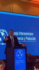 Álvaro Delgado en un evento con empresarios argentinos en Buenos Aires