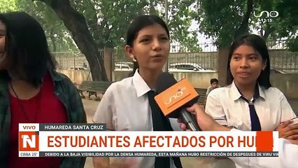 Estudiantes afectados por humo