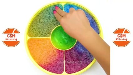 Satisfying deferent slime mixed and beads added,ASMR  relaxing video.d 