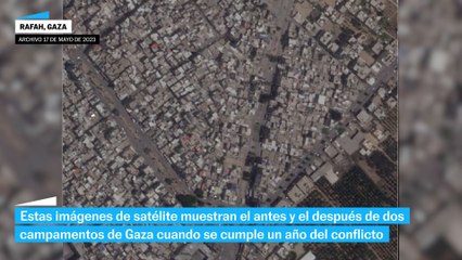 Imágenes satélite de un campamento en Gaza antes y durante el conflicto | EL PAÍS