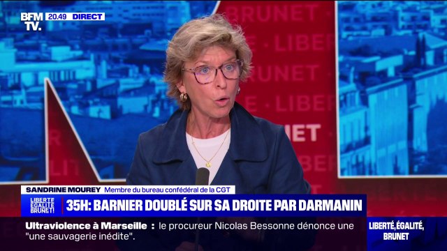 Les salariés travaillent plus : Sandrine Mourey (CGT) réagit à la volonté de Gérald Darmanin de mettre fin définitivement aux 35 heures
