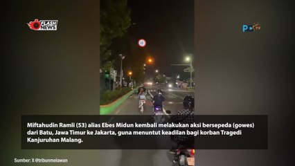 Pak Midun Gowes Malang Jakarta Demi Kawal Tragedi Kajuruhan