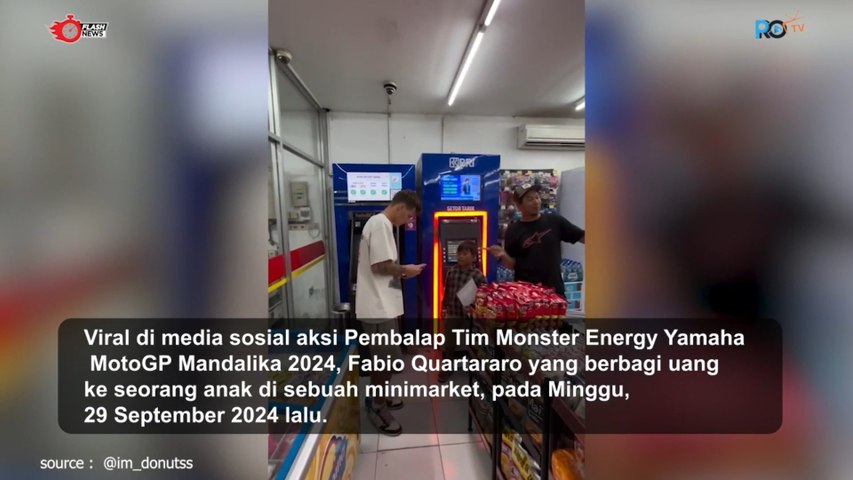 Serunya Aksi Fabio Quartararo di Mandalika Ambil Uang di ATM BRI dan Beri Duit ke Bocil