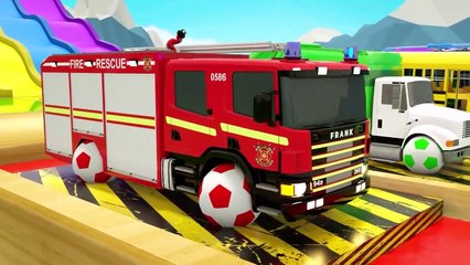 Baby Shark - School bus, JCB tractor swaps tire for soccer ball - Baby Nursery Rhymes & Kids Songs
