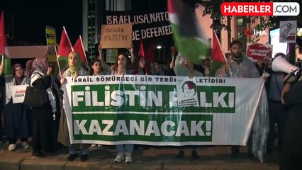 İstanbul'da Soykırımın 1. Yılında Filistin'e Destek Yürüyüşü Düzenlendi