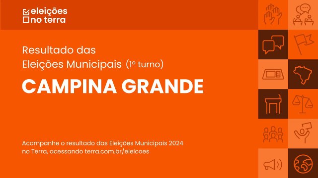 Resultado do 1° turno das Eleições 2024 em Campina Grande/PB