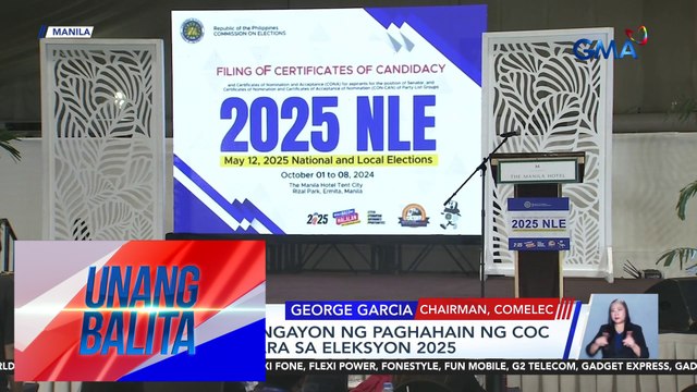 Huling araw ngayon ng paghahain ng COC at Con-Can para sa Eleksyon 2025 | Unang Balita