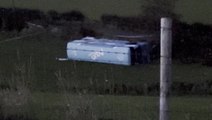 Carrowdore school bus lies overturned in field after crash that injured at least four