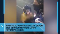Bikin Silau Pengendara Lain, Oknum Ojol Dihukum Pelototi Lampu Motornya Sendiri