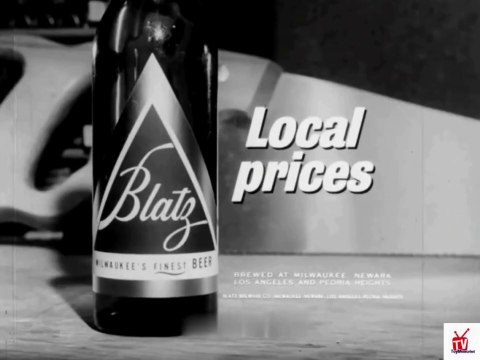 1950s Blatz beer live and animated TV commercial