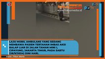 Mobil Ambulans yang Sedang Membawa Pasien Tertahan Akibat Aksi Balapan Liar di Jalan Taman Mini I, Cipayung, Jakarta TImur, pada Sabtu 28-09-2024 Dini Hari