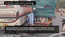 Viral Video! Pemotor Tertangkap Polisi Saat Corat-coret Truk di Pati
