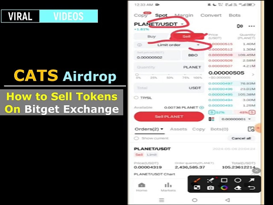 CATS Airdrop | How to Sell CATS token on Bitget Easily