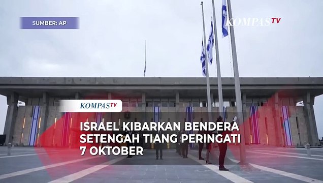 Momen Israel Kibarkan Bendera Setengah Tiang Peringati 7 Oktober