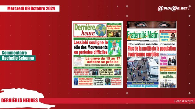 Titrologue du mercredi 9 octobre 2024/CMU, plus de la moitié de la population ivoirienne enrôlée