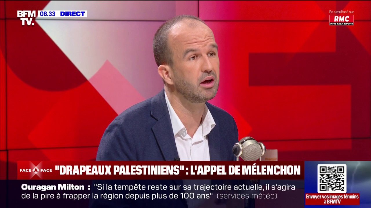 "Il y a eu un abus de pouvoir": Manuel Bompard réagit à la circulaire contre l'installation de drapeaux palestiniens dans les universités