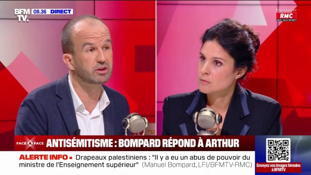 “Il n’y a jamais eu aucun propos de haine”: Manuel Bompard (LFI) répond à Arthur qui reprochait aux insoumis de “mettre de l’huile sur le feu”