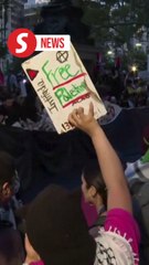 One year on, thousands still fill streets in US to rally for Palestine and Israel