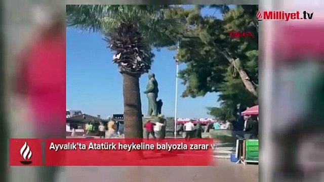 Balıkesir'de Atatürk heykeline balyozlu saldırı! Gözaltına alındı