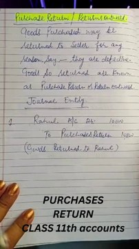 PURCHASES RETURN IN ACCOUNTS. BASIC ACCOUNTING TERMS.