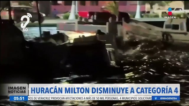 El huracán Milton pierde fuerza y se degrada a categoría 4