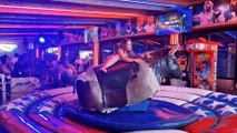 Spanish Resort Rodeo： Pretty Girl vs Mechanical Bull!  Benidorm Bull Ride 4K ｜ EPIC FAIL 22