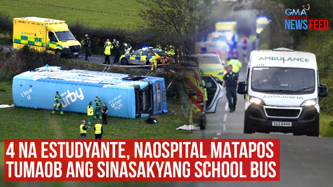 4 na estudyante, naospital matapos tumaob ang sinasakyang school bus | GMA Integrated Newsfeed