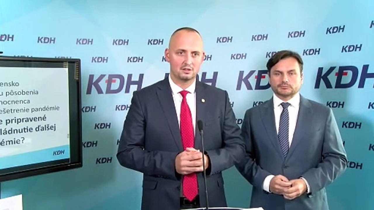 ZÁZNAM: KDH a hnutie Slovensko vyzývajú na odvolanie splnomocnenca Petra Kotlára