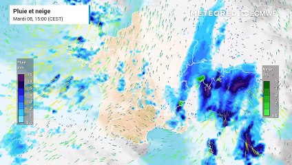 Arrivée de pluies soutenues sur la France !