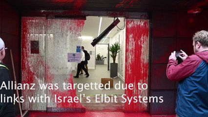 Allianz office in Glasgow targetted by Pro-Palestine activists