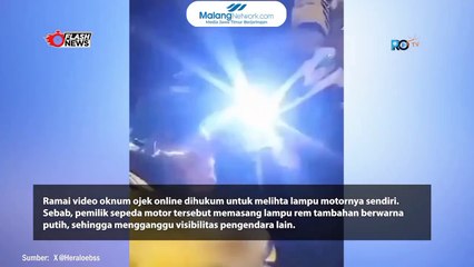 Bikin Silau Pengendara Lain, Ojol Ini Dihukum Disoroti Lampunya Sendiri