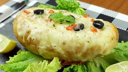 Stuffed Potato with cheese - Food Fusion