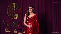 Kriti Sanon Turns Heads in Glamorous Red Sequin Saree at Manish Malhotra's Event | 2024 Video