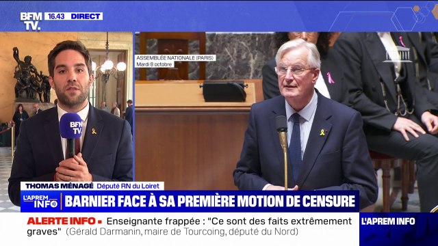 Thomas Ménagé (RN): On ne va pas sauver le gouvernement Barnier. On va juste ne pas participer à cette motion de censure puérile du NFP
