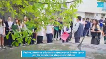 Padres, alumnos y docentes abrazaron al Benito Lynch por los constantes ataques vandálicos