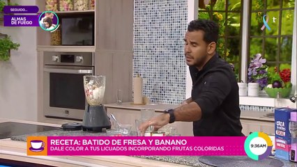 Receta de batido de banano y fresa