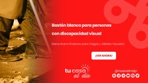 Bastón blanco para personas con discapacidad visua